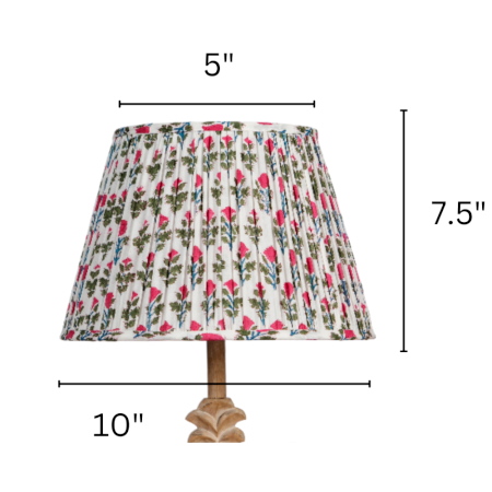 White Pink Block Print Empire Lampshade Small